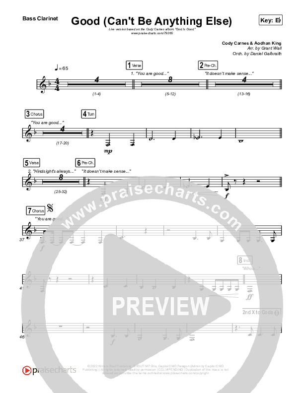 Good (Can't Be Anything Else) Bass Clarinet (Cody Carnes)
