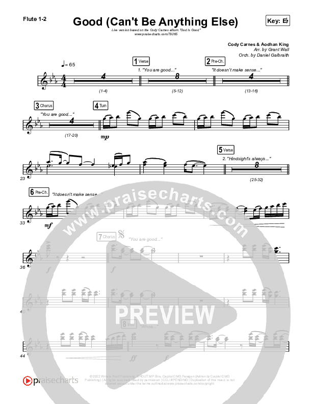 Good (Can't Be Anything Else) Flute 1/2 (Cody Carnes)