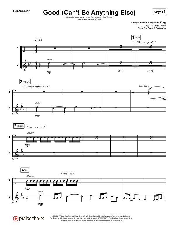 Good (Can't Be Anything Else) Percussion (Cody Carnes)