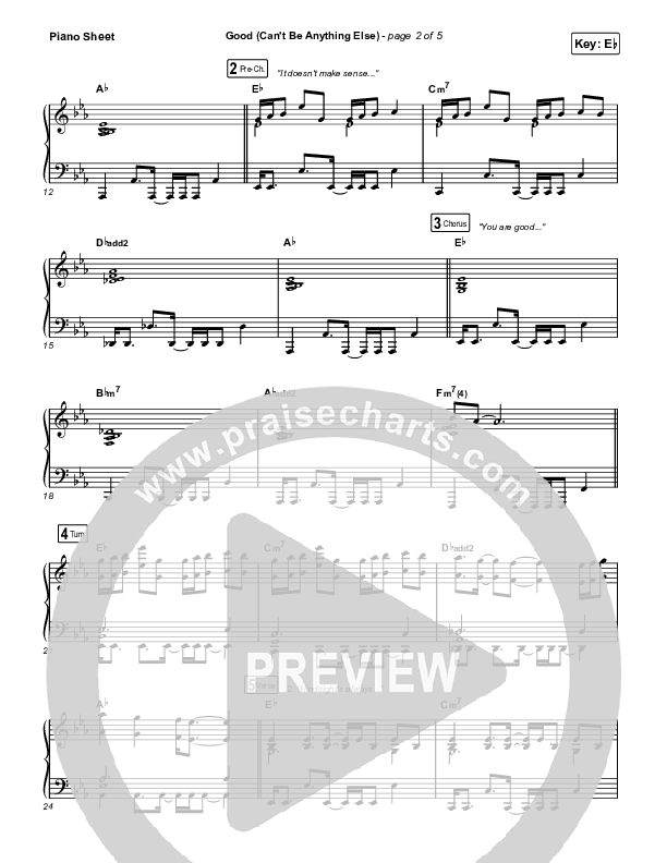 Good (Can't Be Anything Else) Piano Sheet (Cody Carnes)