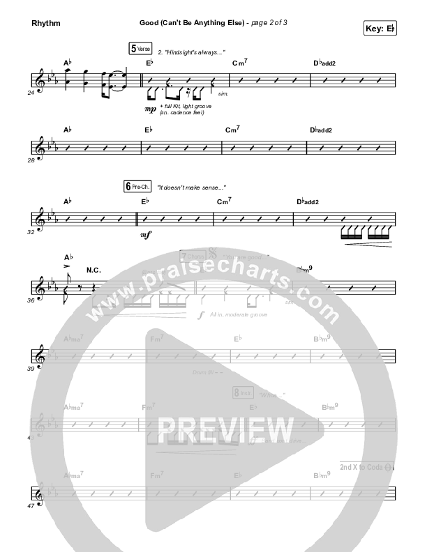 Good (Can't Be Anything Else) Rhythm Chart (Cody Carnes)