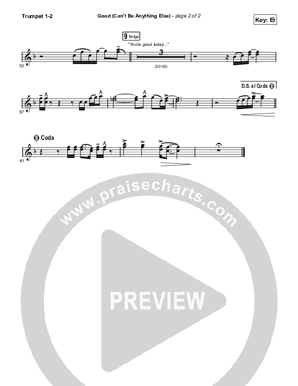 Good (Can't Be Anything Else) Trumpet 1,2 (Cody Carnes)