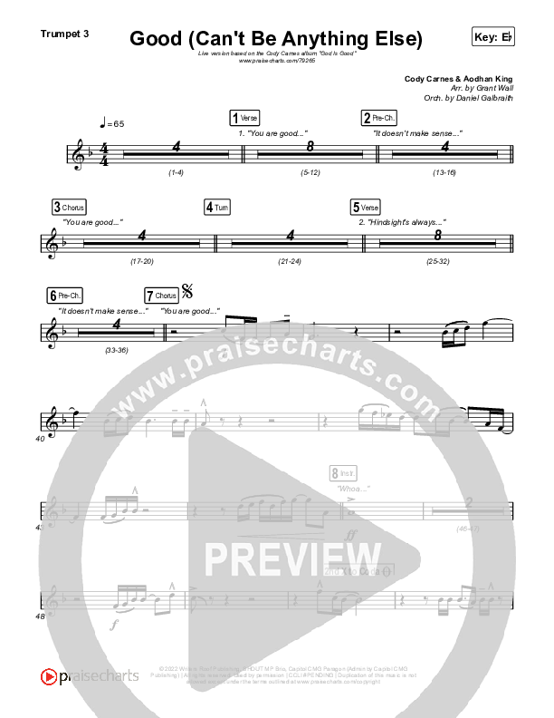 Good (Can't Be Anything Else) Trumpet 3 (Cody Carnes)