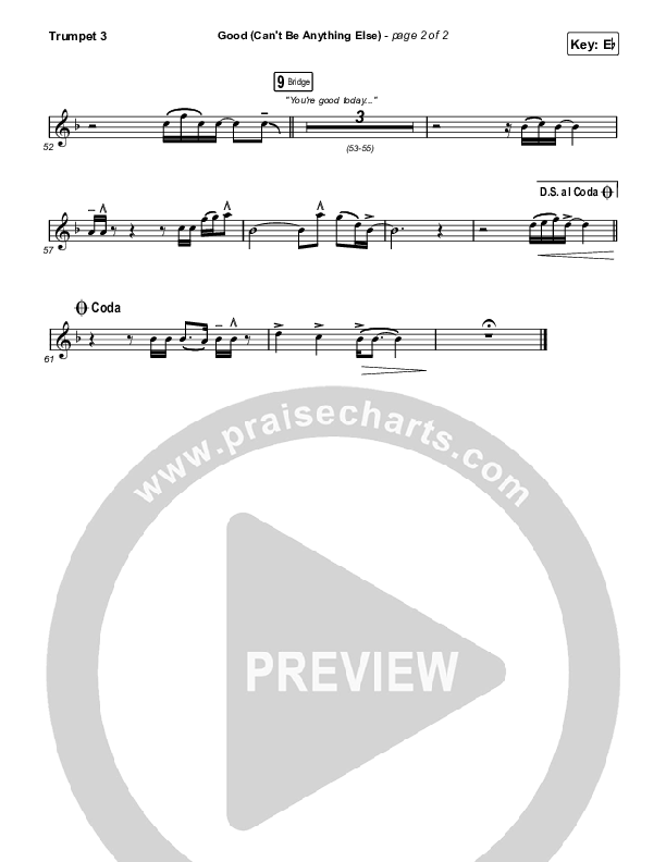 Good (Can't Be Anything Else) Trumpet 3 (Cody Carnes)