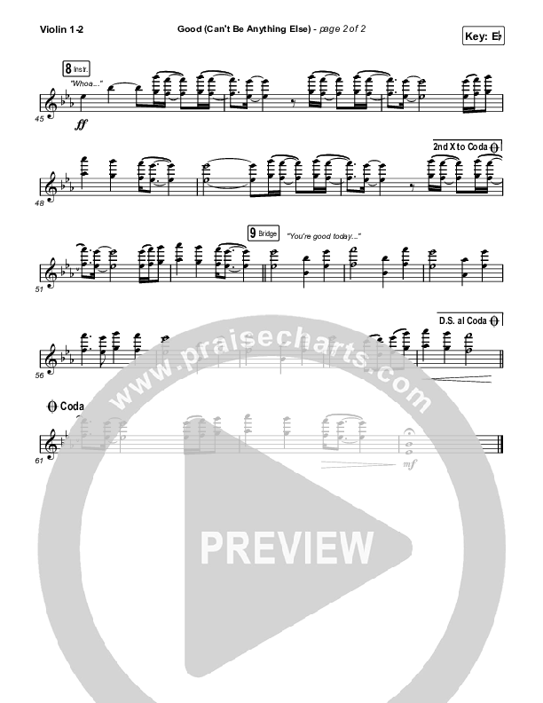 Good (Can't Be Anything Else) Violin 1/2 (Cody Carnes)