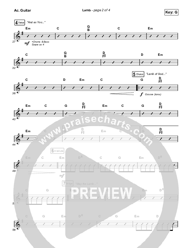 Lamb (Live) Acoustic Guitar (Elevation Worship / Tiffany Hudson)