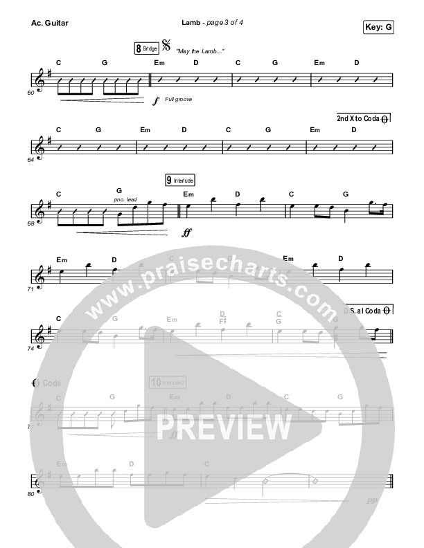 Lamb (Live) Acoustic Guitar (Elevation Worship / Tiffany Hudson)