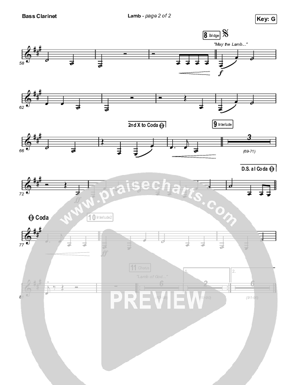 Lamb (Live) Bass Clarinet (Elevation Worship / Tiffany Hudson)