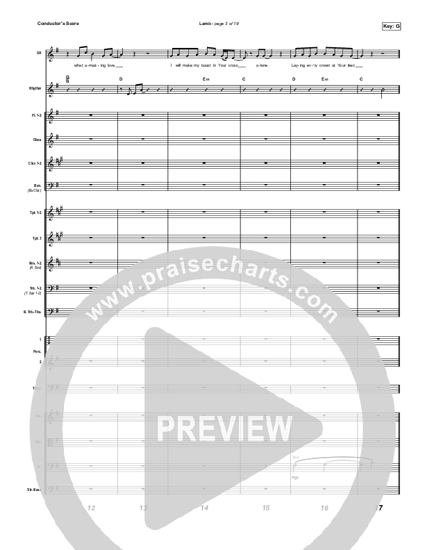 Lamb (Live) Conductor's Score (Elevation Worship / Tiffany Hudson)