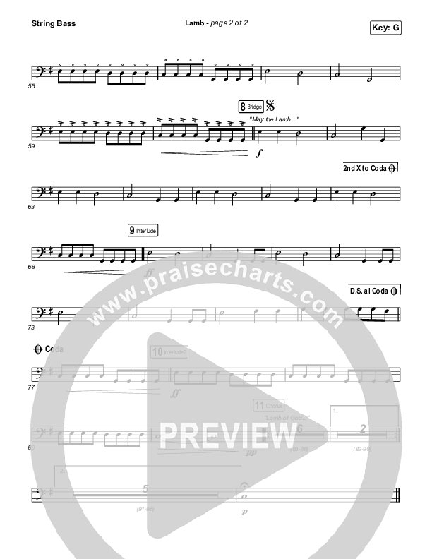 Lamb (Live) Double Bass (Elevation Worship / Tiffany Hudson)