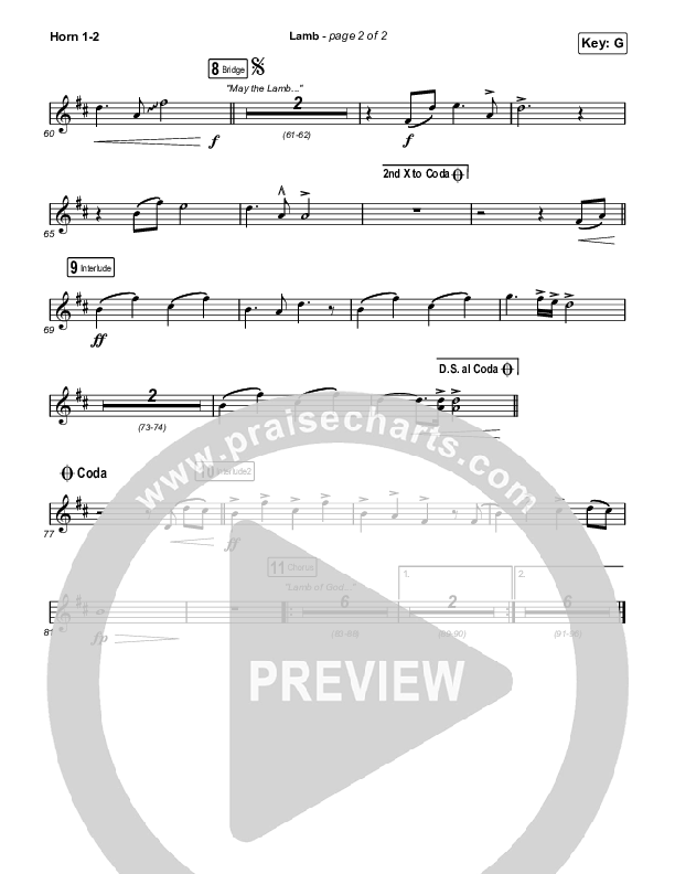 Lamb (Live) French Horn 1/2 (Elevation Worship / Tiffany Hudson)