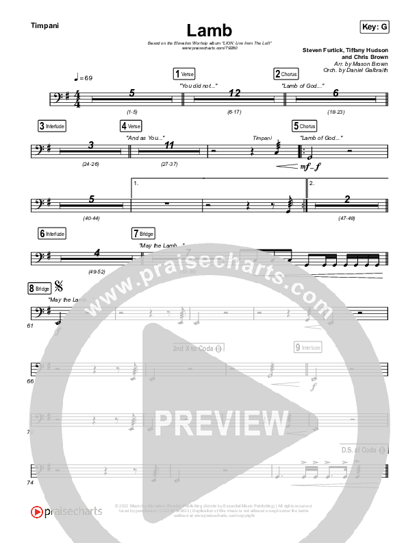 Lamb (Live) Timpani (Elevation Worship / Tiffany Hudson)