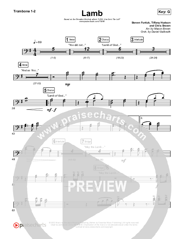 Lamb (Live) Trombone 1/2 (Elevation Worship / Tiffany Hudson)