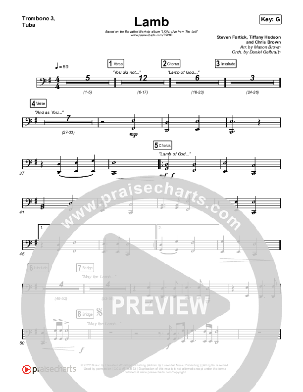 Lamb (Live) Trombone 3/Tuba (Elevation Worship / Tiffany Hudson)