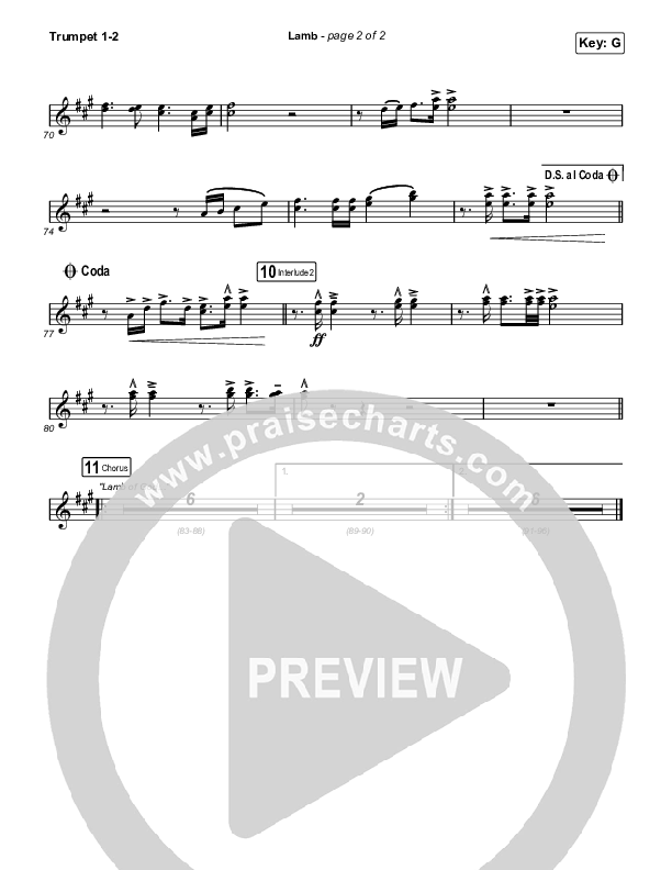 Lamb (Live) Trumpet 1,2 (Elevation Worship / Tiffany Hudson)