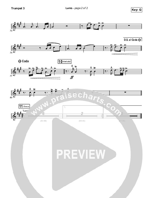 Lamb (Live) Trumpet 3 (Elevation Worship / Tiffany Hudson)