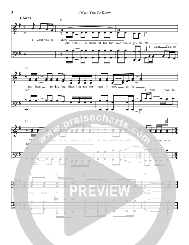 I Want You to Know Lead Sheet (The Kingdom Heirs)