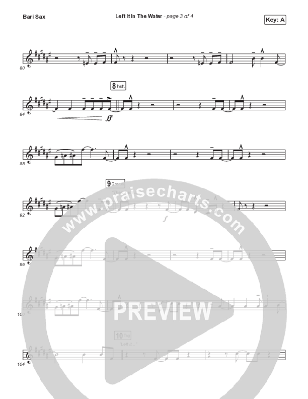 Left It In The Water (Choral Anthem SATB) Bari Sax (We The Kingdom / Arr. Mason Brown)