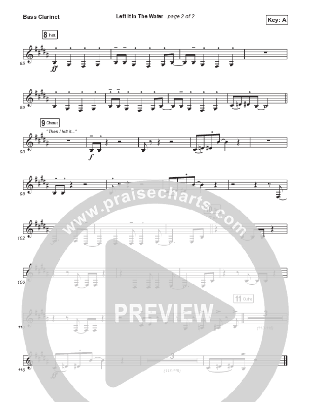 Left It In The Water (Choral Anthem SATB) Bass Clarinet (We The Kingdom / Arr. Mason Brown)
