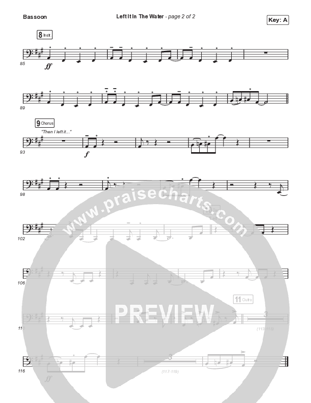Left It In The Water (Choral Anthem SATB) Bassoon (We The Kingdom / Arr. Mason Brown)