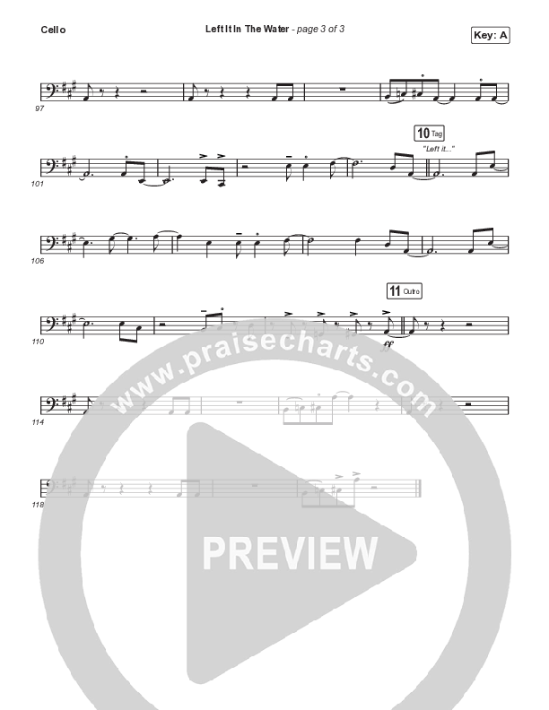 Left It In The Water (Choral Anthem SATB) Cello (We The Kingdom / Arr. Mason Brown)