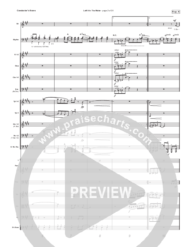 Left It In The Water (Choral Anthem SATB) Conductor's Score (We The Kingdom / Arr. Mason Brown)