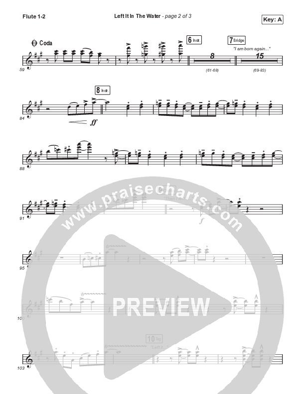 Left It In The Water (Choral Anthem SATB) Flute 1,2 (We The Kingdom / Arr. Mason Brown)