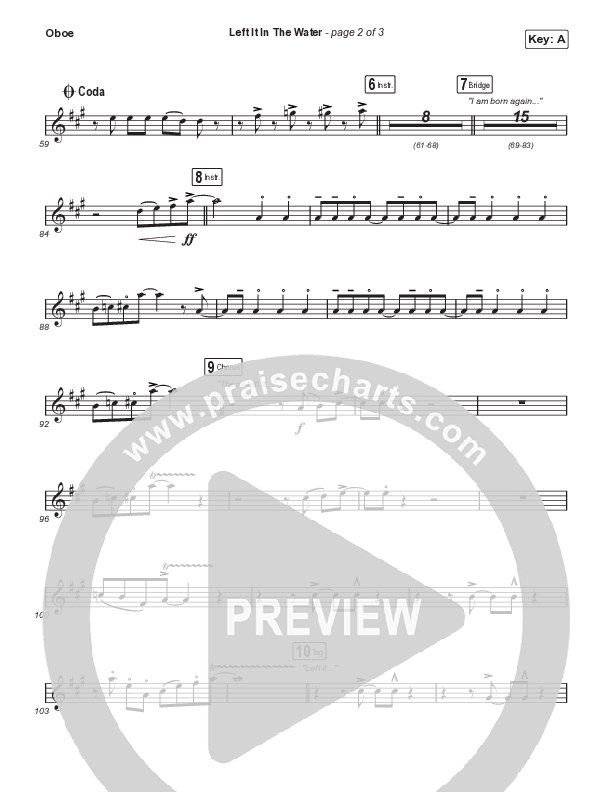 Left It In The Water (Choral Anthem SATB) Oboe (We The Kingdom / Arr. Mason Brown)