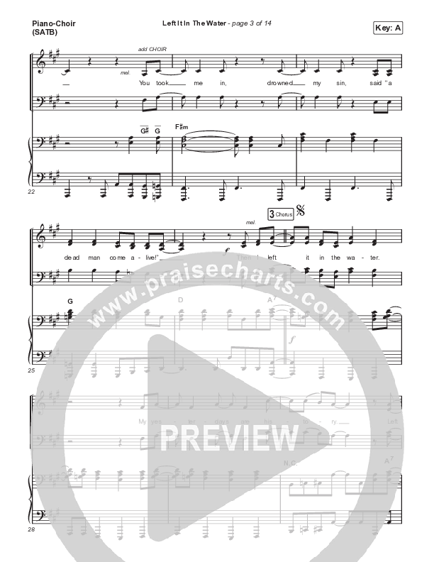 Left It In The Water (Choral Anthem SATB) Anthem (SATB + Piano) (We The Kingdom / Arr. Mason Brown)