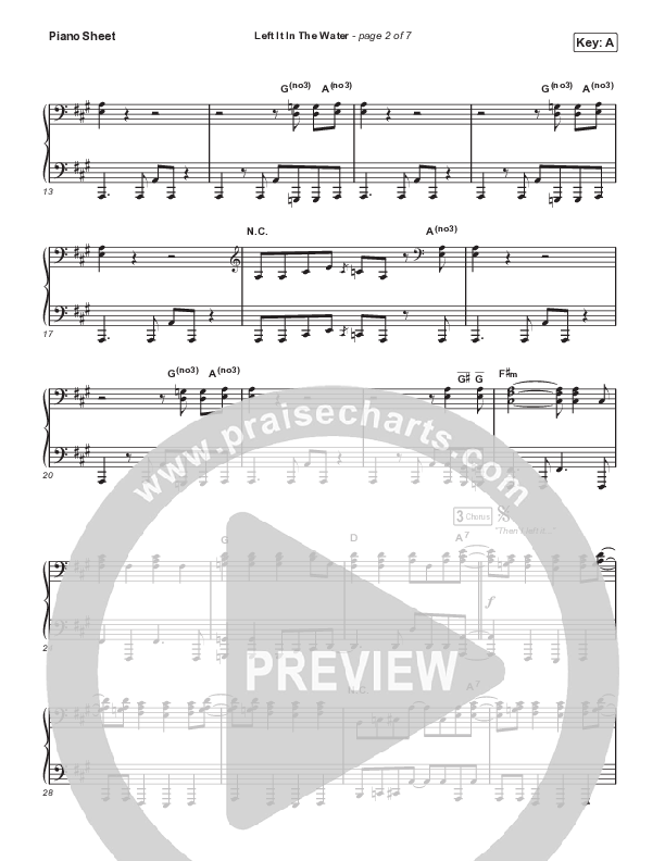Left It In The Water (Choral Anthem SATB) Piano Sheet (We The Kingdom / Arr. Mason Brown)