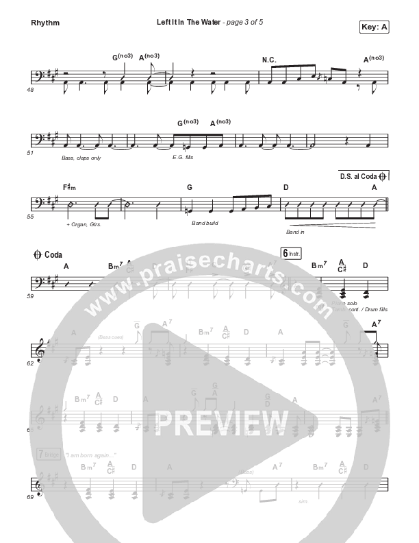 Left It In The Water (Choral Anthem SATB) Rhythm Chart (We The Kingdom / Arr. Mason Brown)