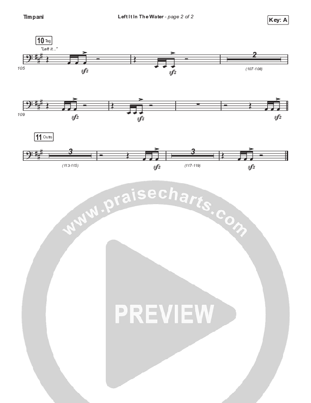 Left It In The Water (Choral Anthem SATB) Timpani (We The Kingdom / Arr. Mason Brown)