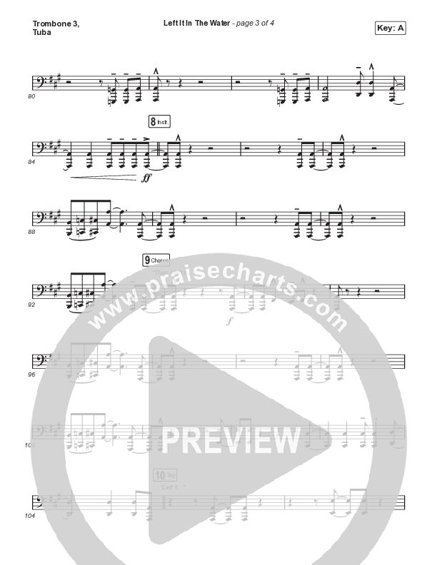 Left It In The Water (Choral Anthem SATB) Trombone 3/Tuba (We The Kingdom / Arr. Mason Brown)