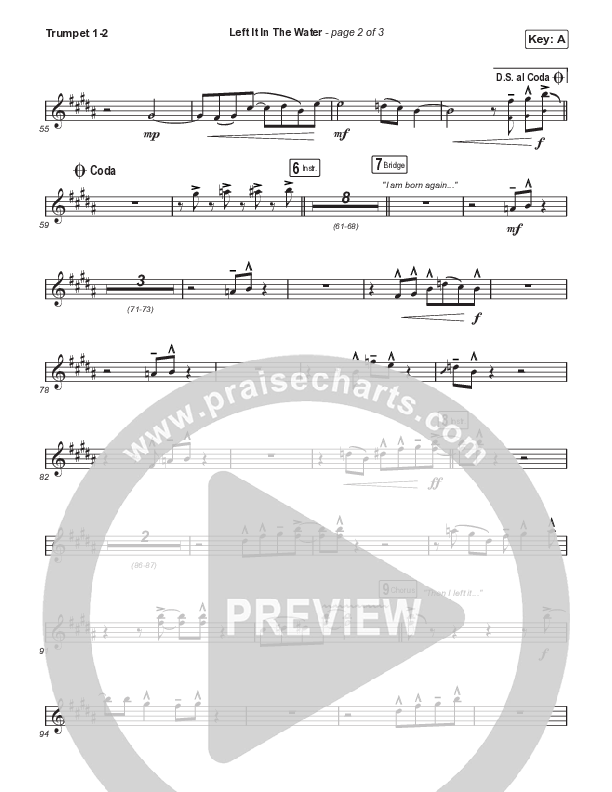 Left It In The Water (Choral Anthem SATB) Trumpet 1,2 (We The Kingdom / Arr. Mason Brown)