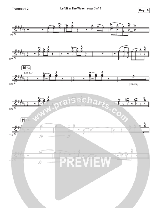 Left It In The Water (Choral Anthem SATB) Trumpet 1,2 (We The Kingdom / Arr. Mason Brown)