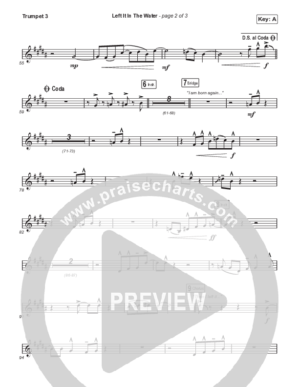 Left It In The Water (Choral Anthem SATB) Trumpet 3 (We The Kingdom / Arr. Mason Brown)