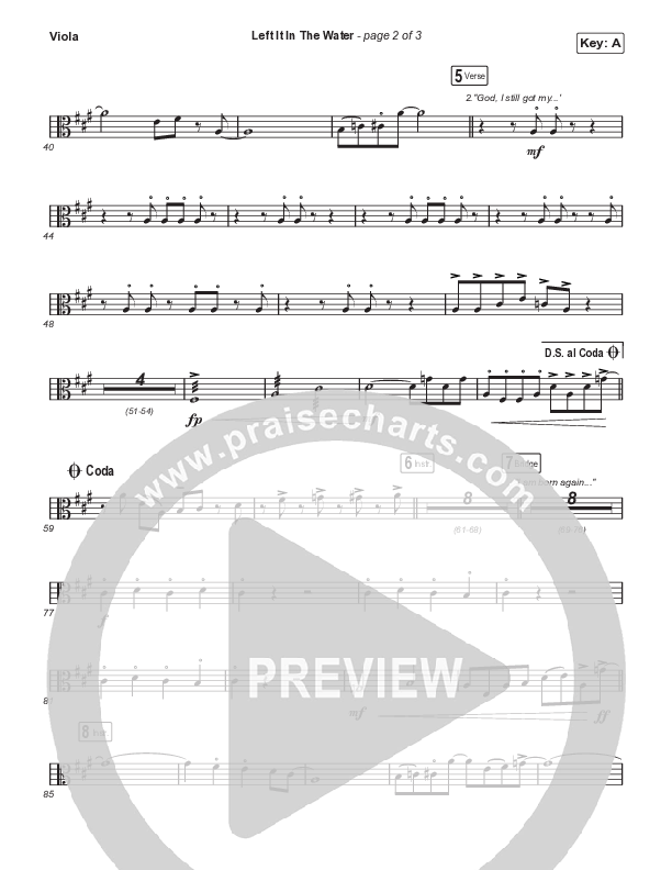 Left It In The Water (Choral Anthem SATB) Viola (We The Kingdom / Arr. Mason Brown)