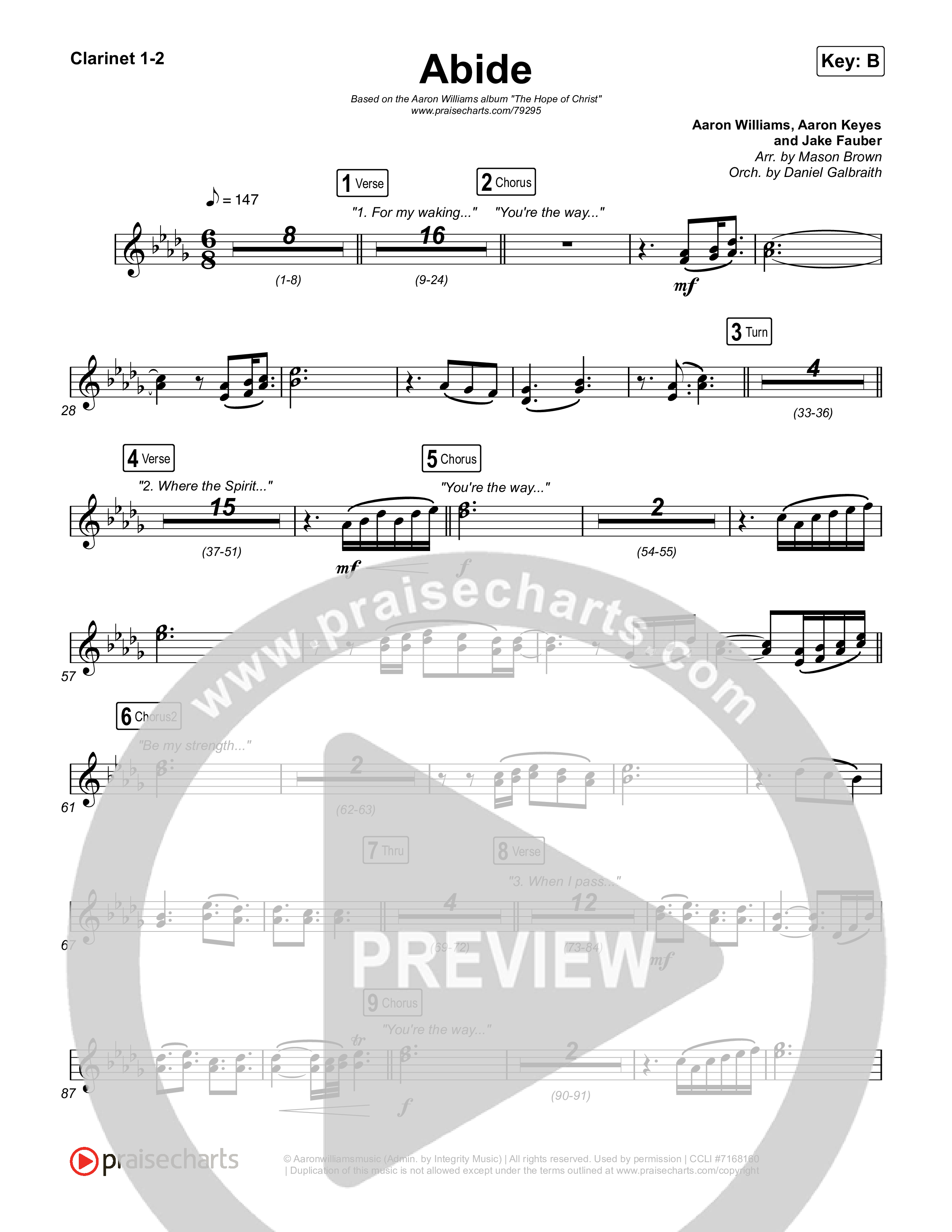 Abide (Live) Clarinet 1/2 (Aaron Williams / Aaron Keyes)