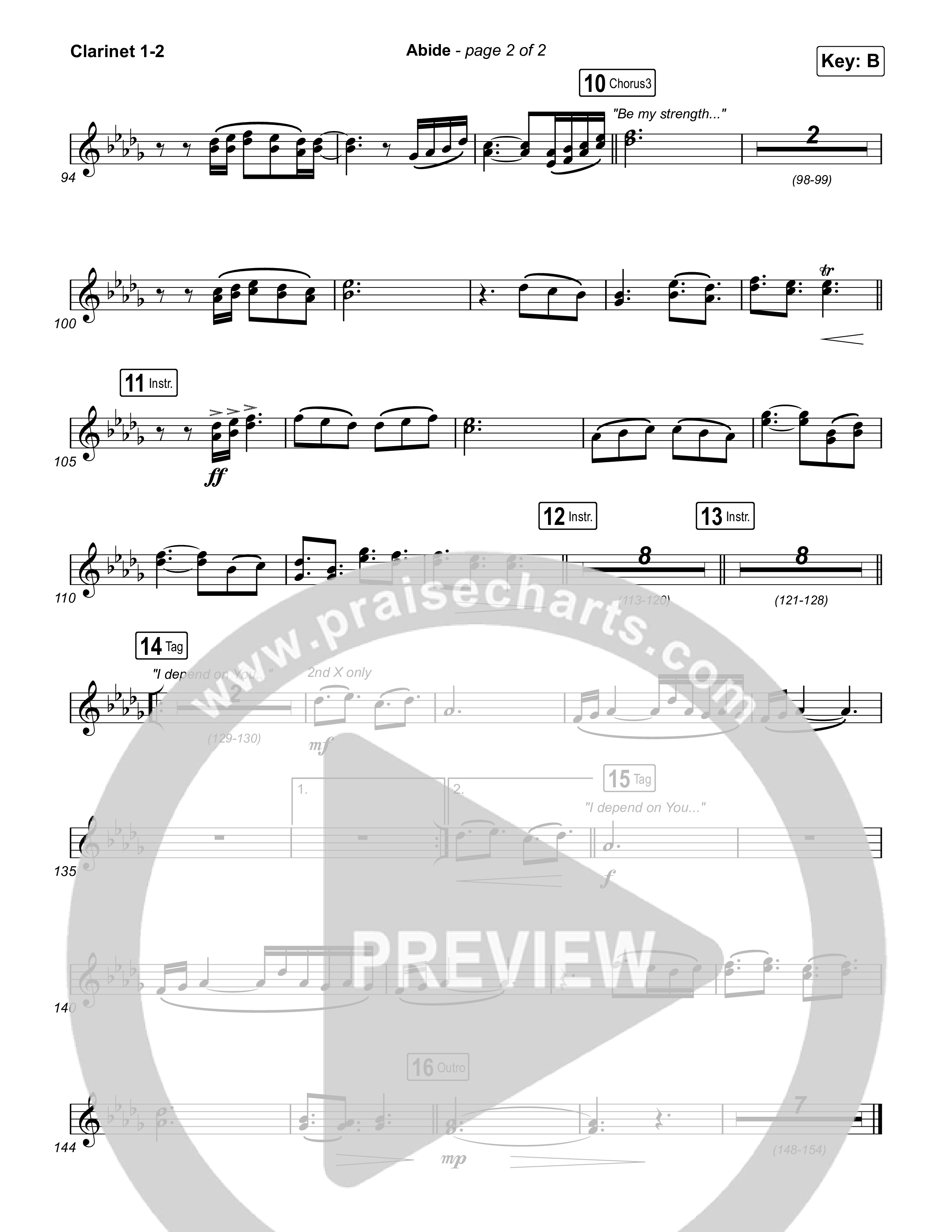 Abide (Live) Clarinet 1/2 (Aaron Williams / Aaron Keyes)