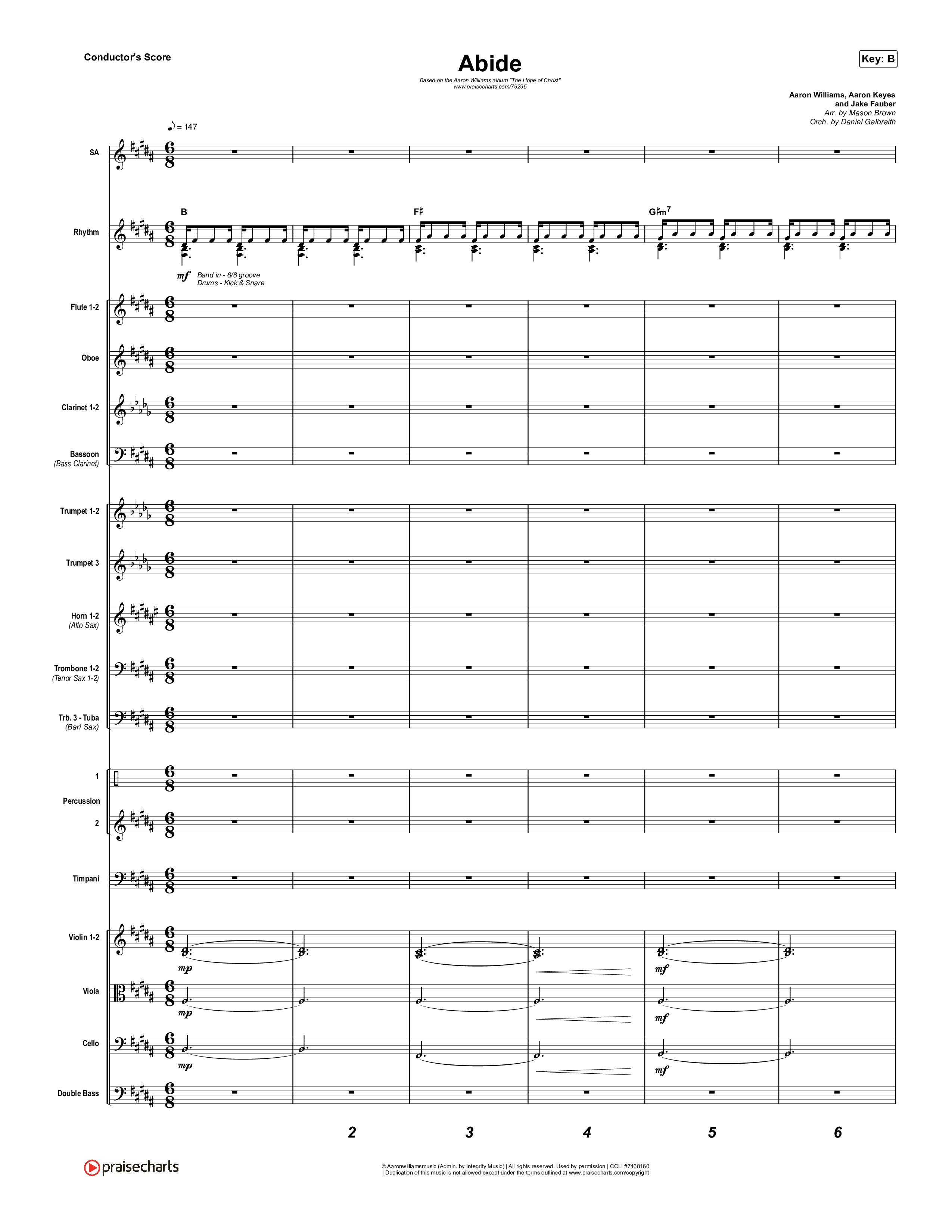 Abide (Live) Conductor's Score (Aaron Williams / Aaron Keyes)