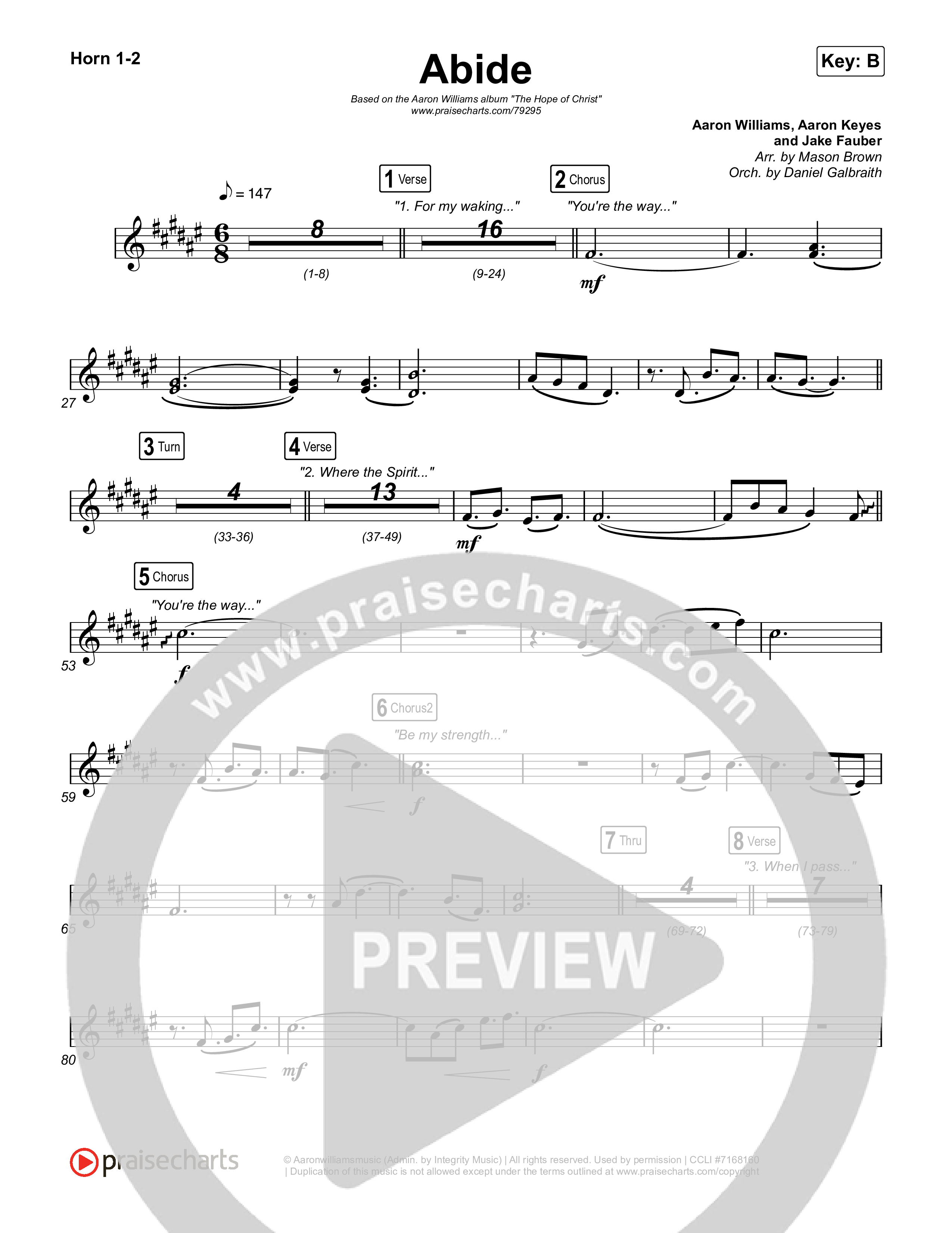 Abide (Live) French Horn 1/2 (Aaron Williams / Aaron Keyes)