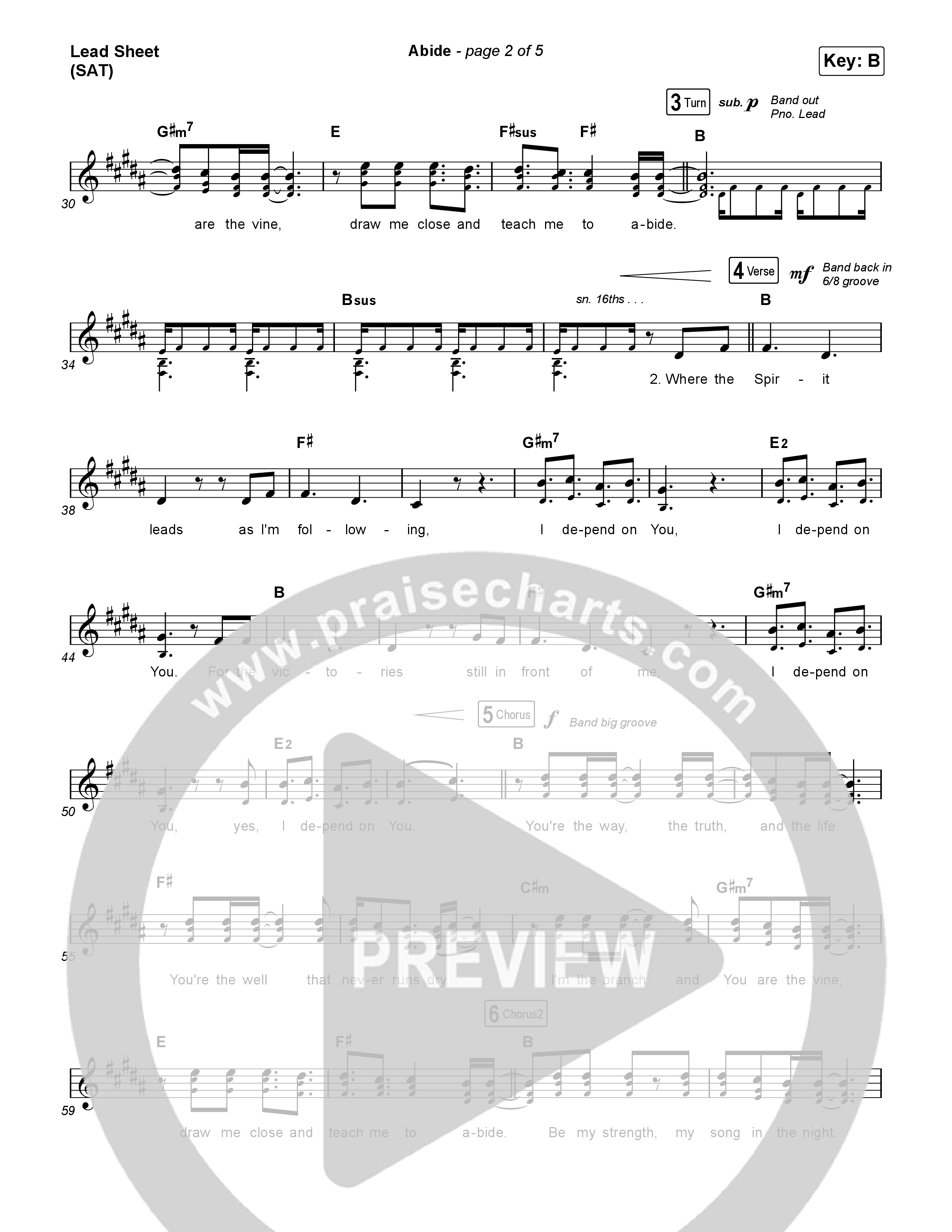 Abide (Live) Lead Sheet (SAT) (Aaron Williams / Aaron Keyes)