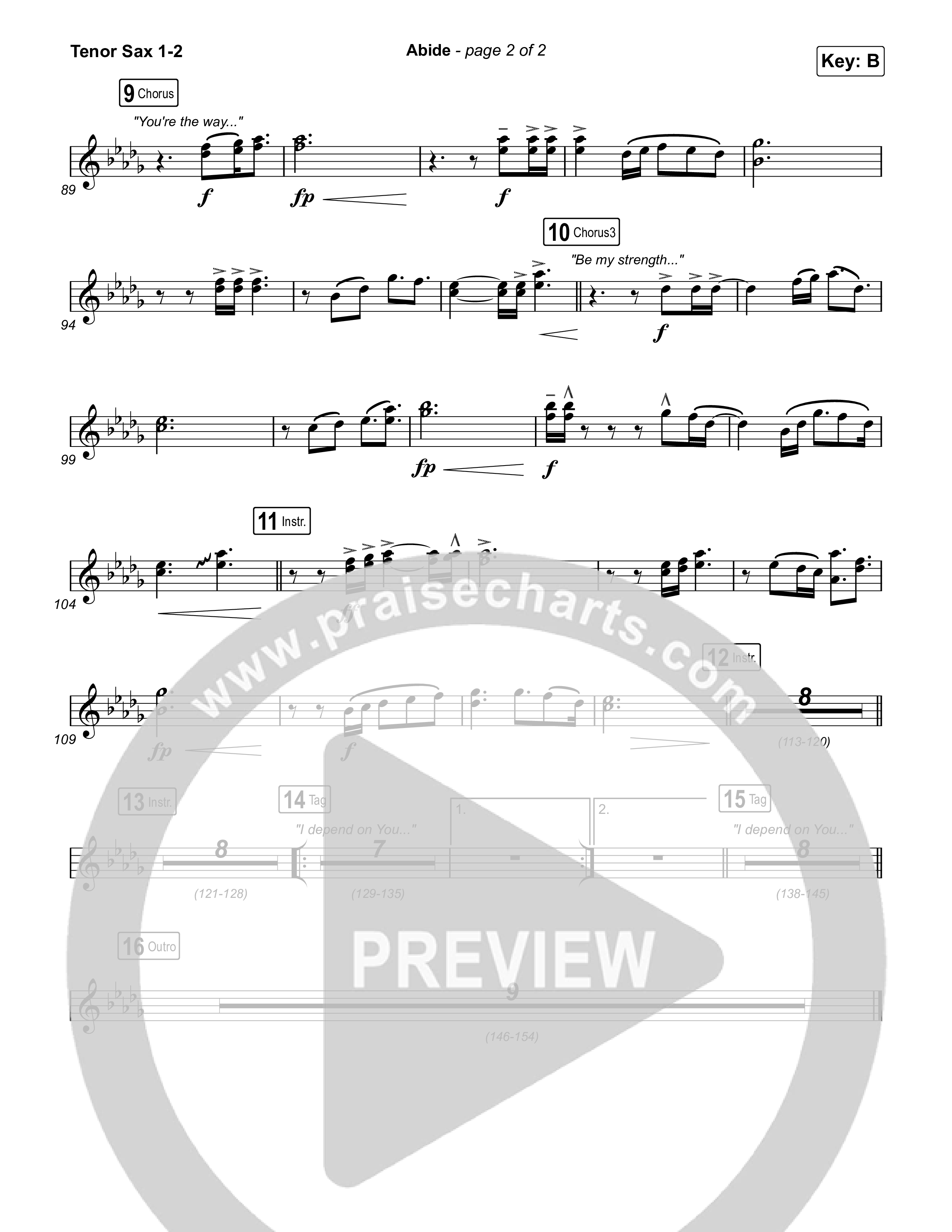 Abide (Live) Tenor Sax 1/2 (Aaron Williams / Aaron Keyes)