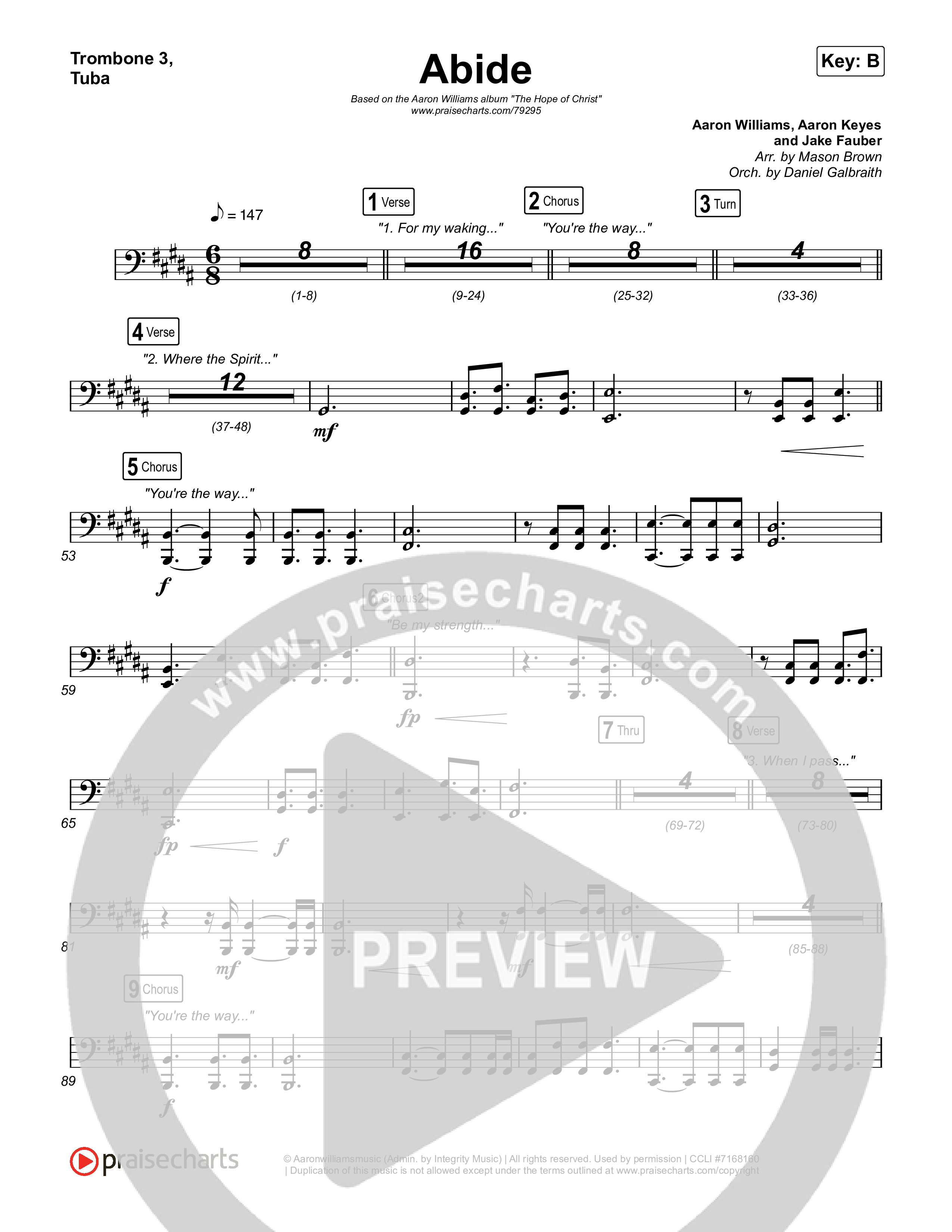 Abide (Live) Trombone 3/Tuba (Aaron Williams / Aaron Keyes)