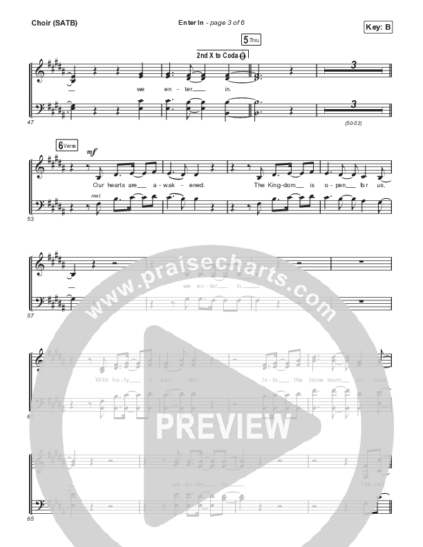 Enter In (Live) Choir Sheet (SATB) (Aaron Williams)