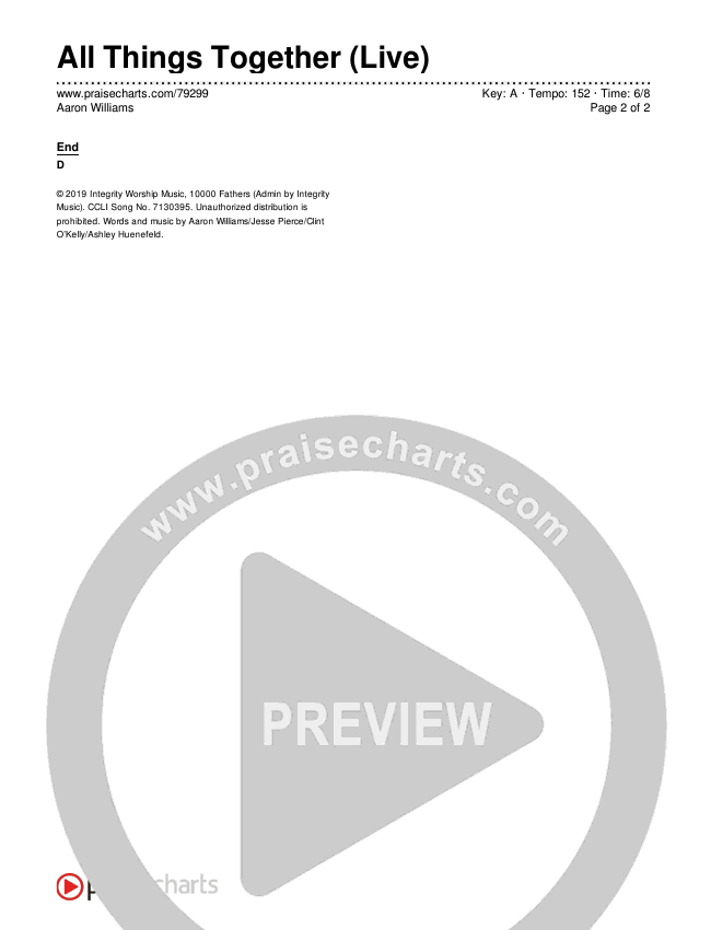 All Things Together (Live) Chords & Lyrics (Aaron Williams)