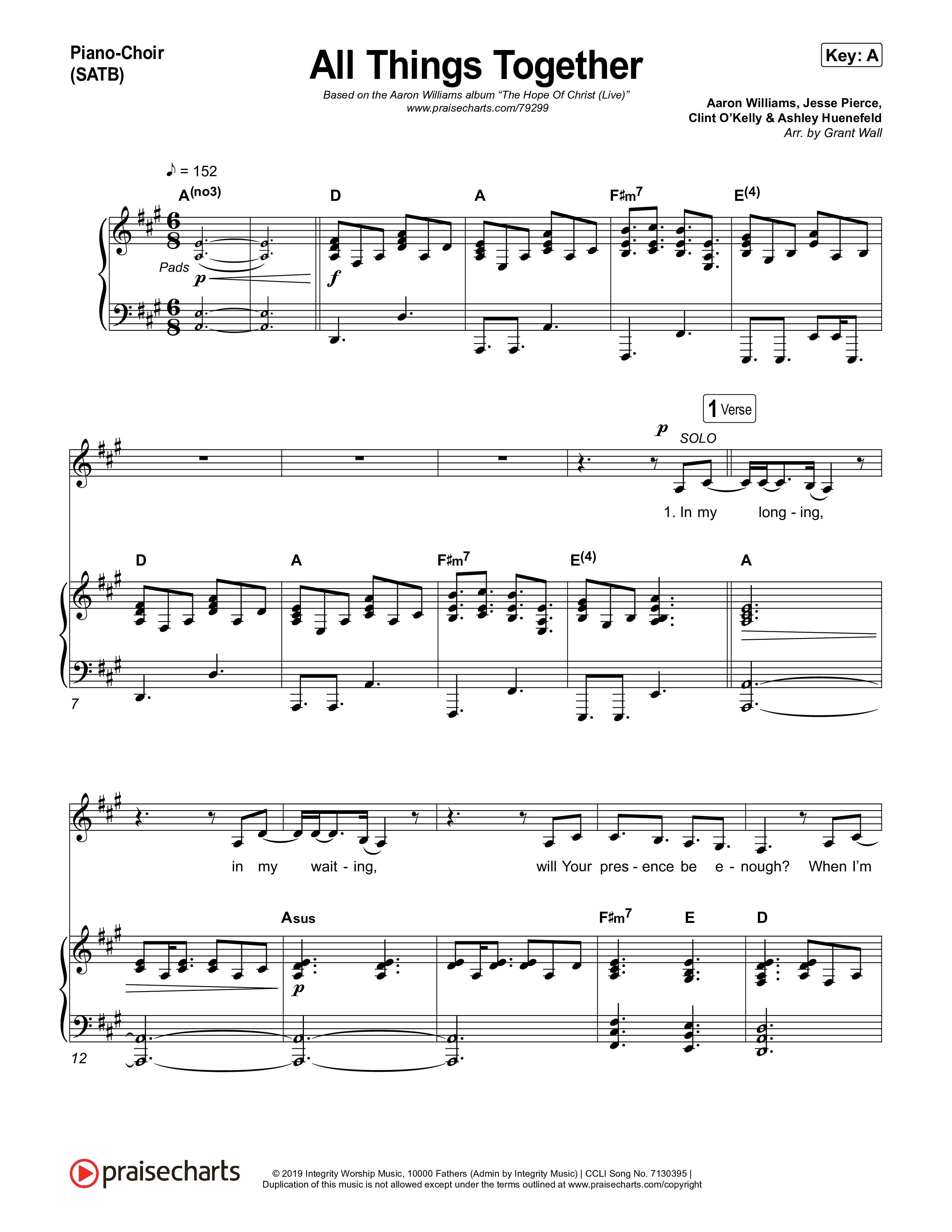 All Things Together (Live) Piano/Vocal Pack (Aaron Williams)