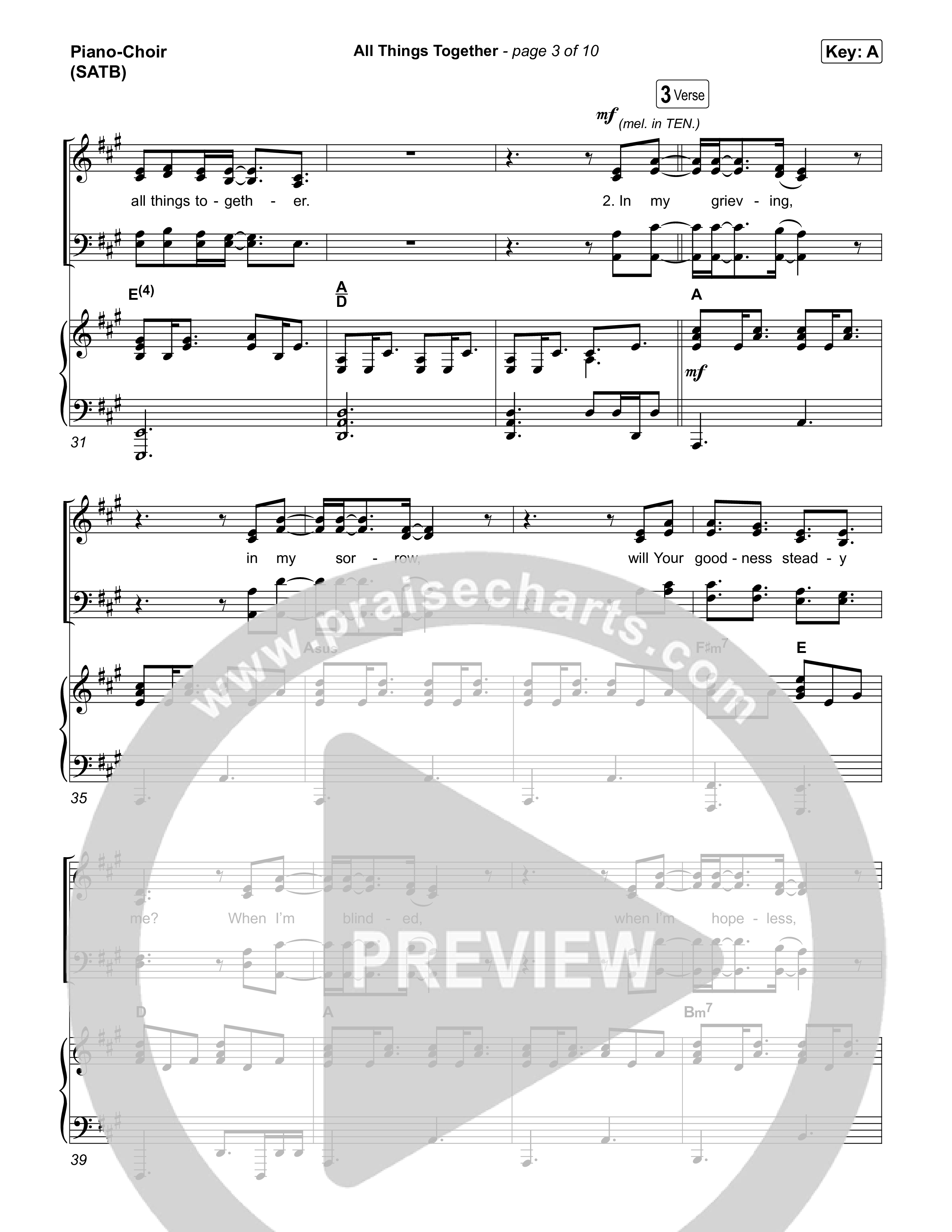 All Things Together (Live) Piano/Vocal Pack (Aaron Williams)