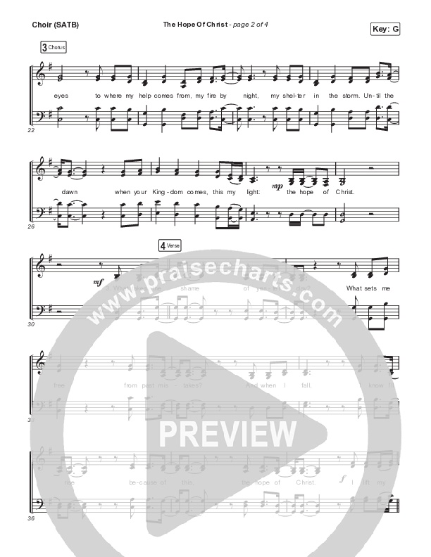 The Hope Of Christ (Live) Choir Sheet (SATB) (Aaron Williams / Shane & Shane)