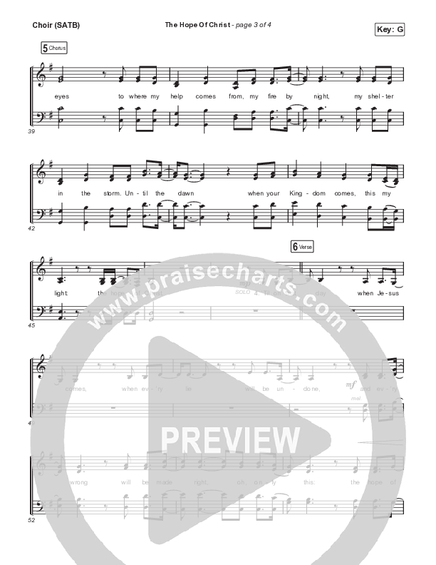 The Hope Of Christ (Live) Choir Sheet (SATB) (Aaron Williams / Shane & Shane)